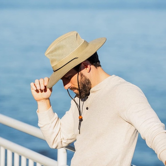 Dorfman Pacific Headwear Brushed Twill and Mesh Safari Bucket Hat Unisex Green L - Picture 3 of 11